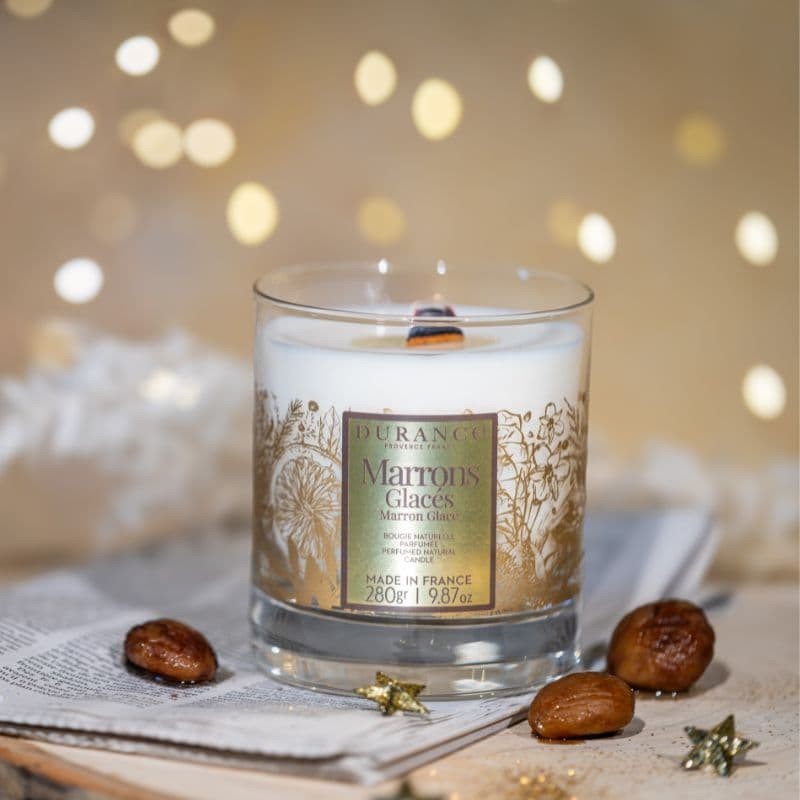 Bougie Mèche en Bois Marrons Glacés - 2